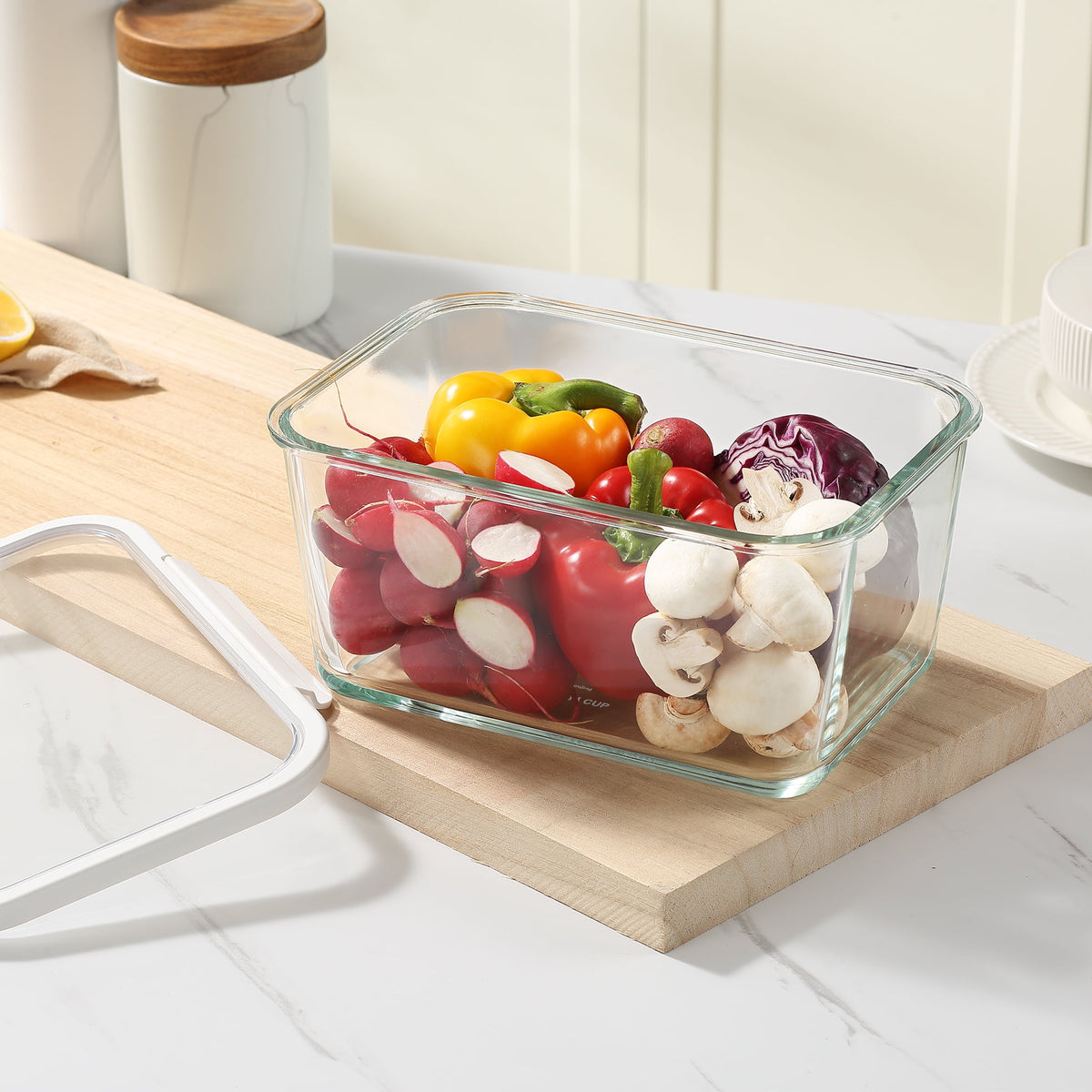 AVERO™ (2 Pack) Better Homes Gardens 14cup Rectangle Glass Food Storage Container with Tritan Lid. Set of 1 2 Pieces Well Suited to Refrigerator Organization - AVERO™