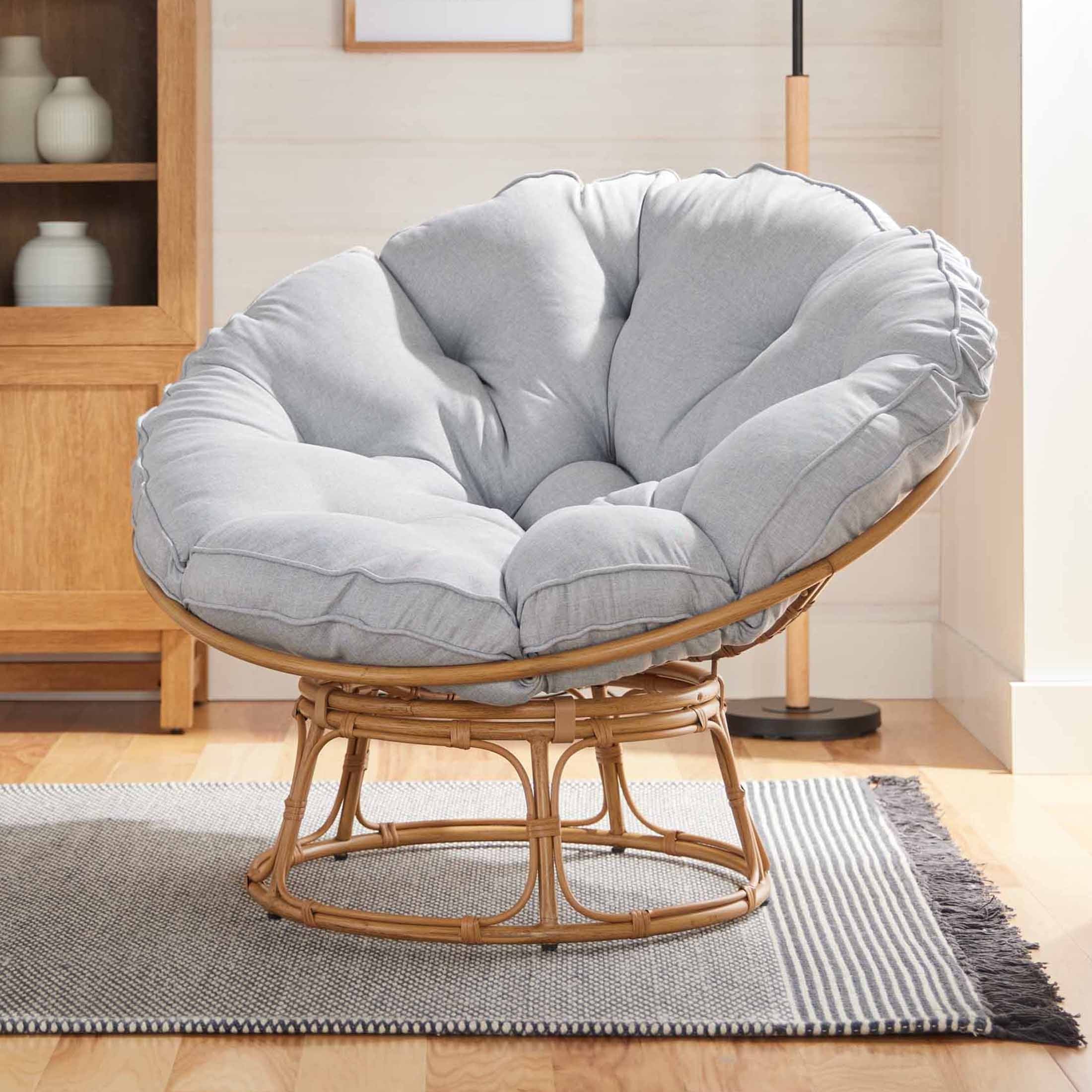 AVERO™ Emma Papasan Accent Chair, Gray Linen - AVERO™