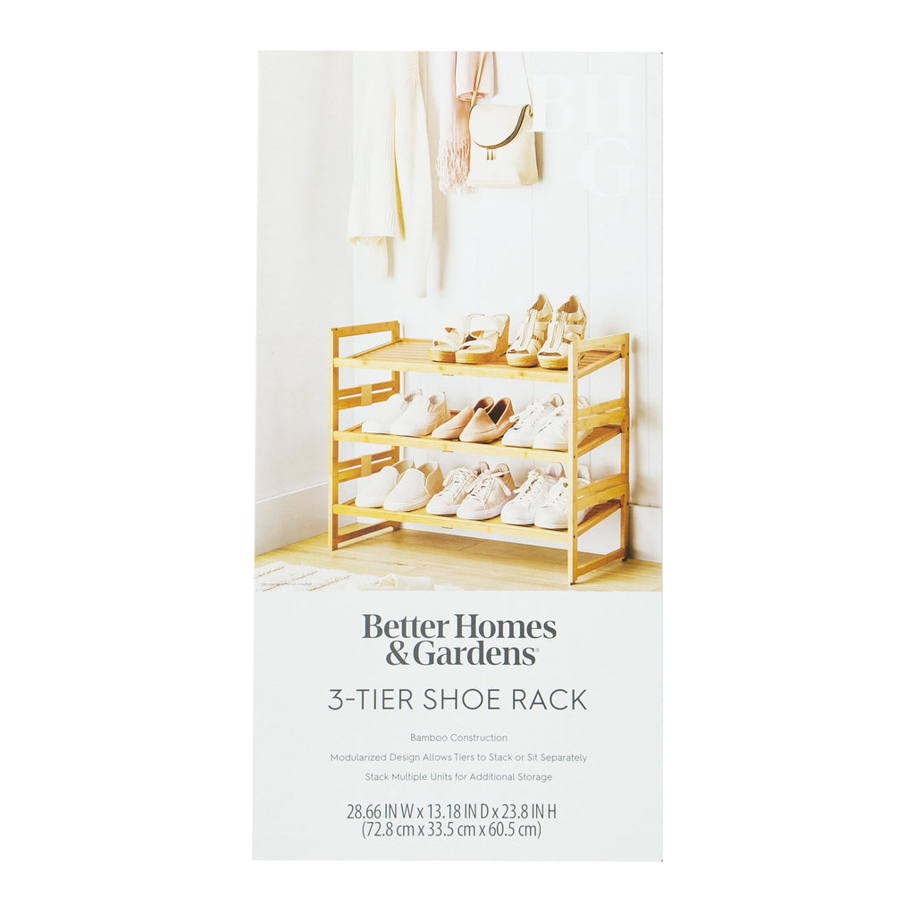 AVERO™ (2 pack) Bamboo 3-Tier Shoe Rack for 9 Pairs - AVERO™