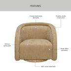 AVERO™ Sienna Swivel Accent Chair, Caramel Velvet Fabric - AVERO™