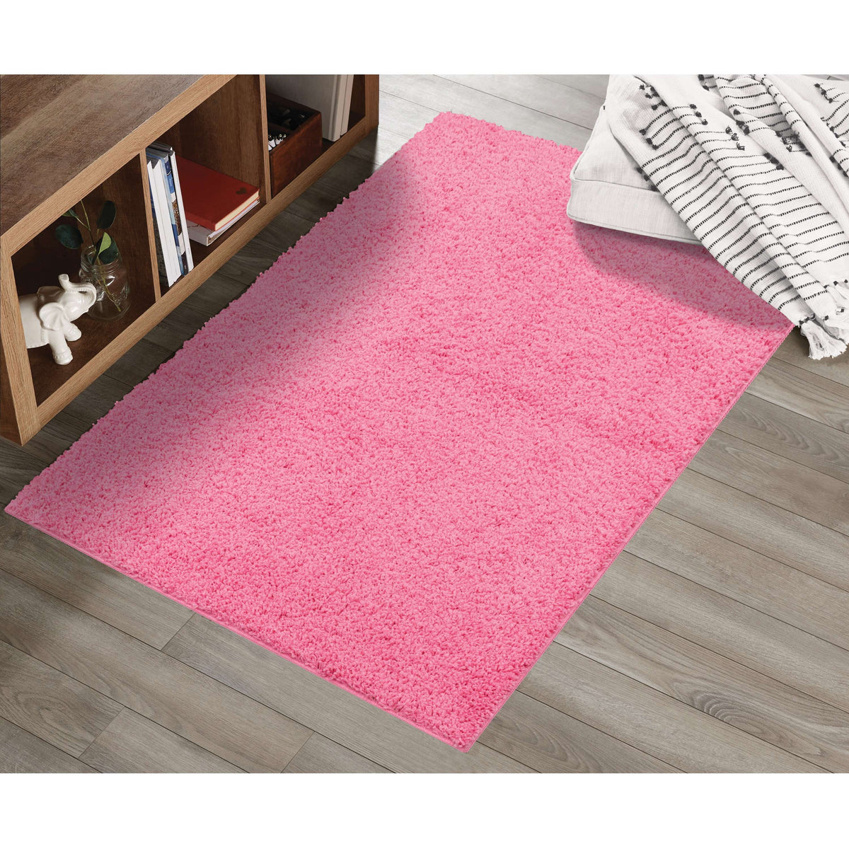AVERO™ (2 pack) Traditional Solid Pink Youth Shag Indoor Area Rug, 3 ft x 4 ft 8 in - AVERO™