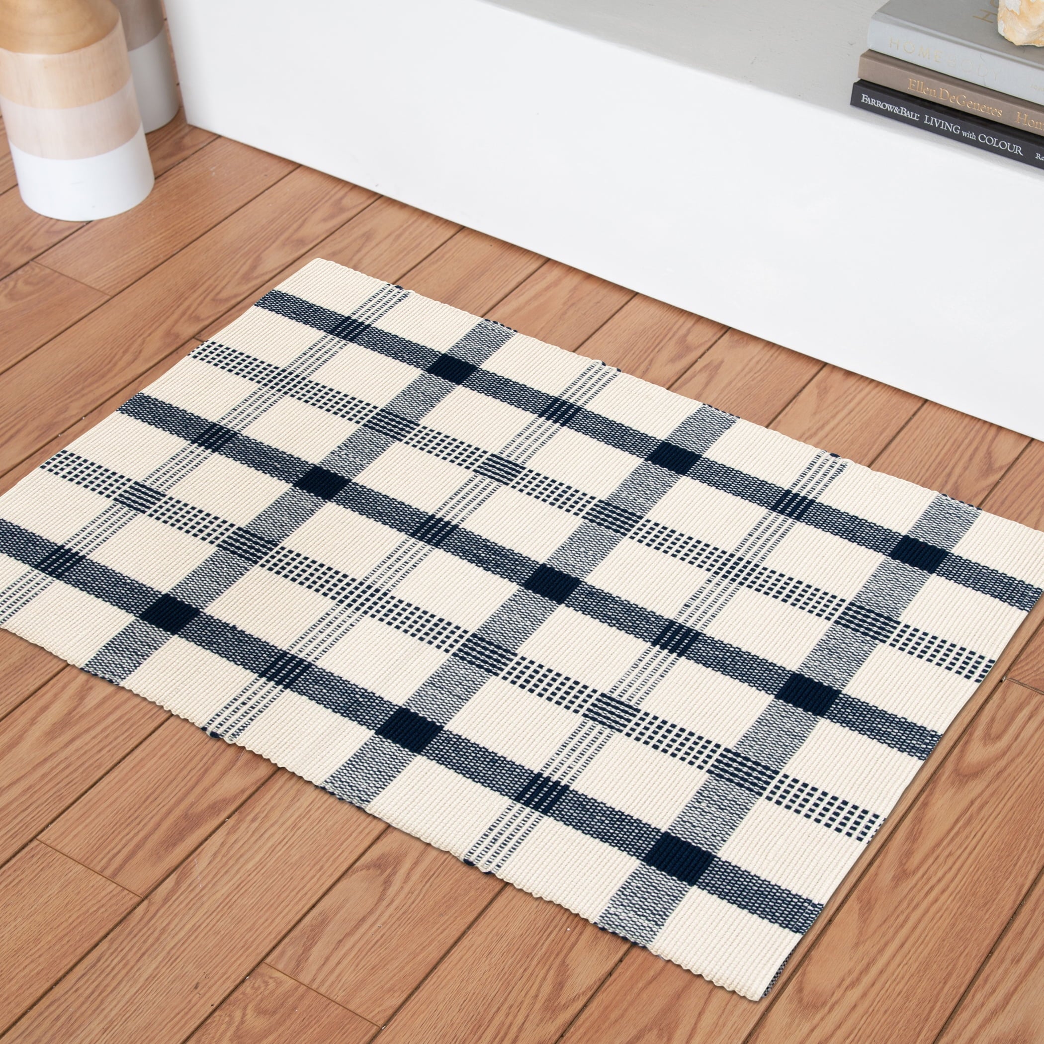 AVERO™ (3 Pack) Blue Plaid Outdoor Layering Rug 24 in x 36 in - AVERO™