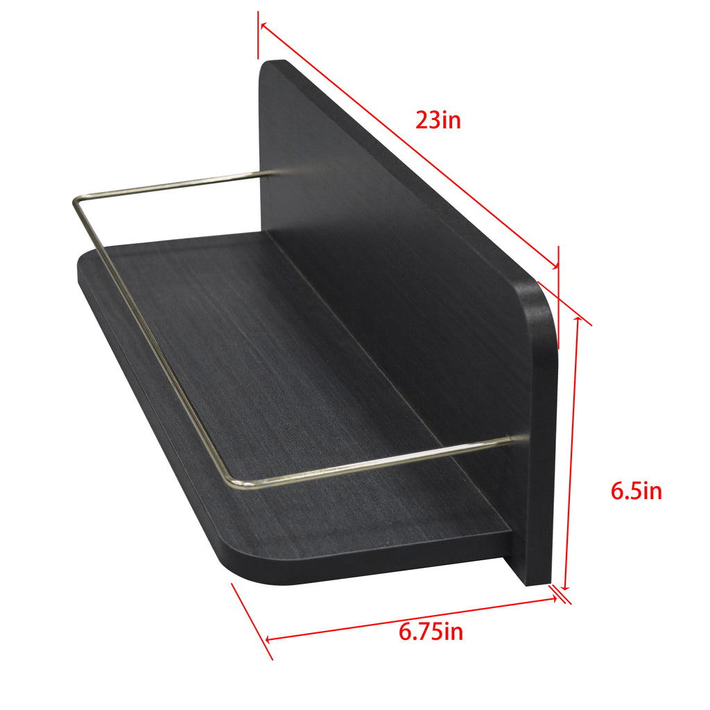 AVERO™ 23 inch Black Shelf with Gold Metal Rail - AVERO™