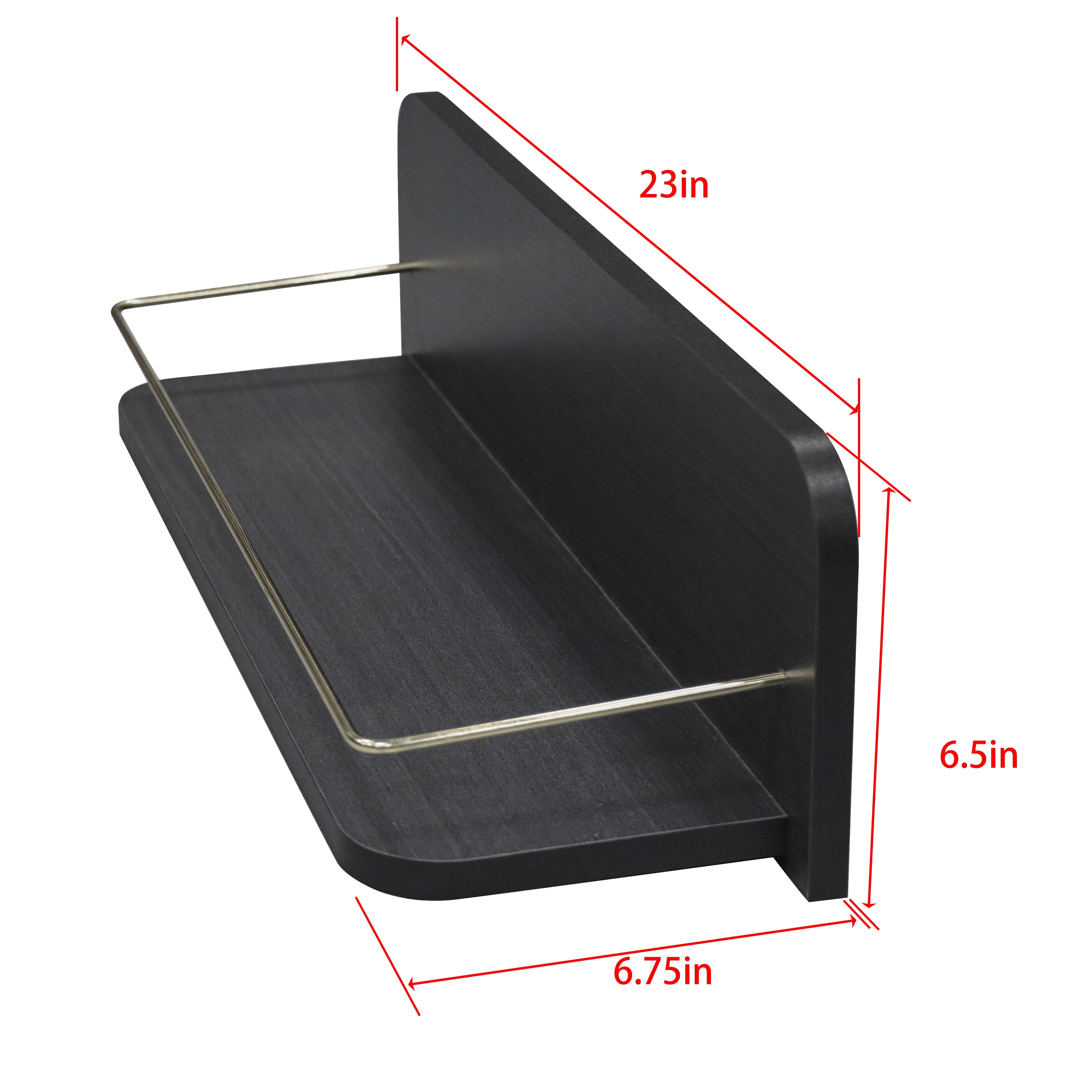AVERO™ 23 inch Black Shelf with Gold Metal Rail - AVERO™