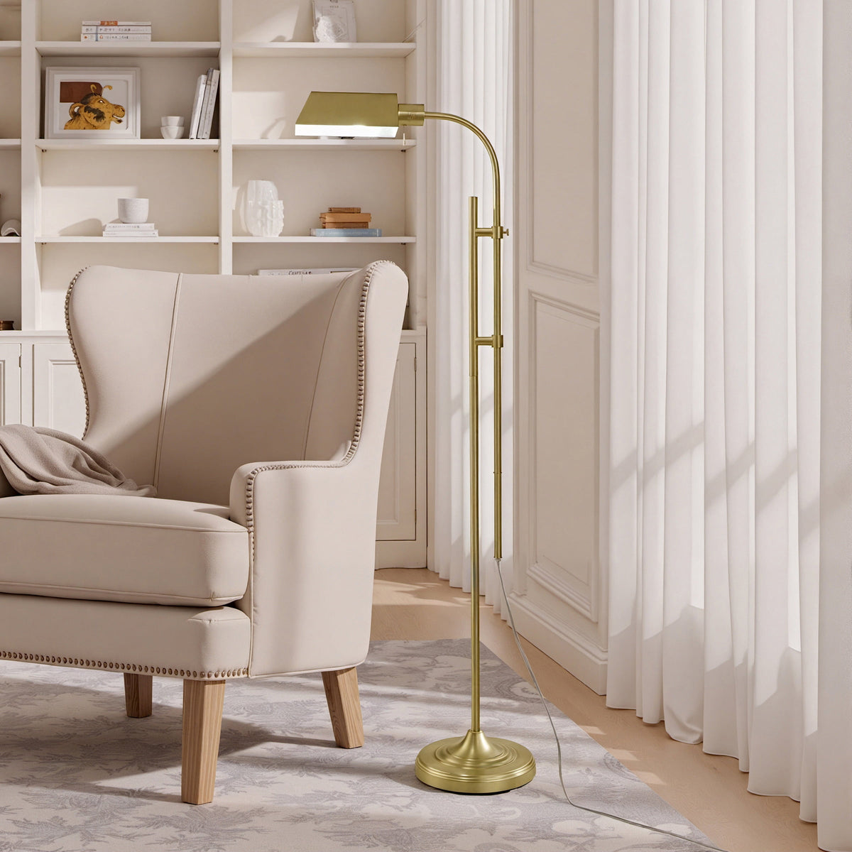 AVERO™ 1-Light Modern Adjustable Brass Floor Lamp Gold - AVERO™