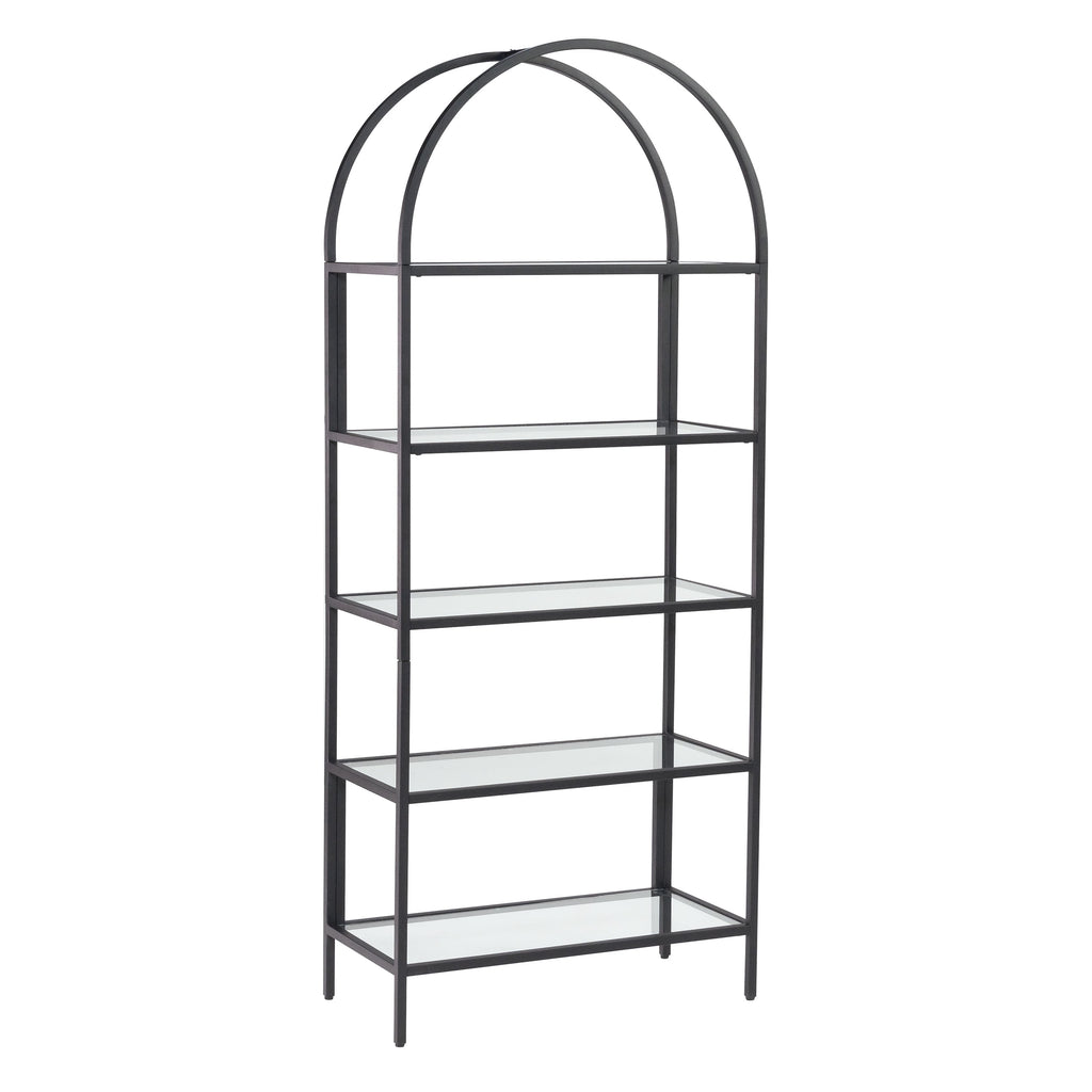 AVERO™ Nola Arch Bookshelf, Black Finish - AVERO™