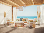 AVERO™ Lilah Outdoor Wicker Loveseat with White Cushions - AVERO™