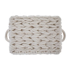 AVERO™ (2 pack) Medium White Woven Rope Decorative Storage Basket with Handles, 14.3 in x 11 in x 9 in - AVERO™