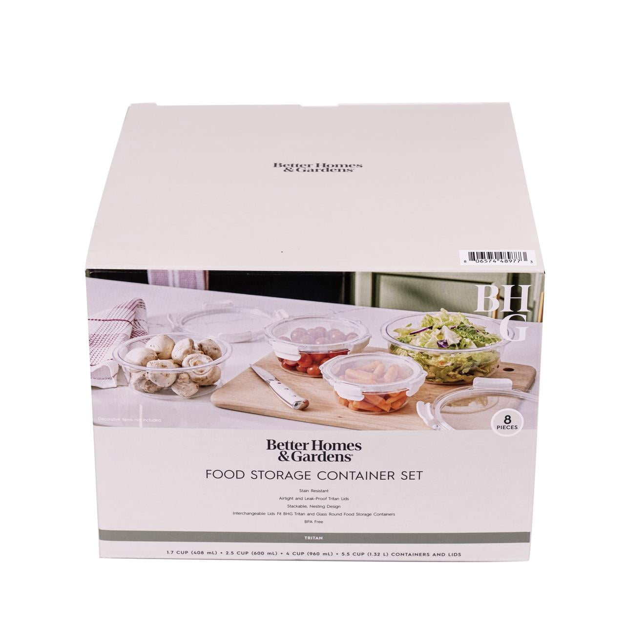 AVERO™ Round Tritan Food Storage Container with Tritan Lid. Set of 4, 8 Pieces - AVERO™