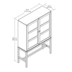 AVERO™ Ezra China Cabinet, Light Honey Finish and Black Stand - AVERO™