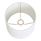 AVERO™ Wood Totem Table Lamp with White Linen Shade, 10"L x 10"W x 18"H - AVERO™