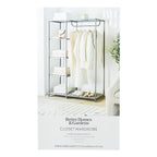 AVERO™ Farmhouse Style Gray Wood and Metal Clothes Rack with Garment Rod - AVERO™