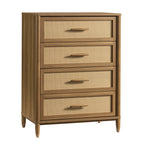 AVERO™ Springwood 4-Drawer Dresser with Caning Look, Light Honey - AVERO™