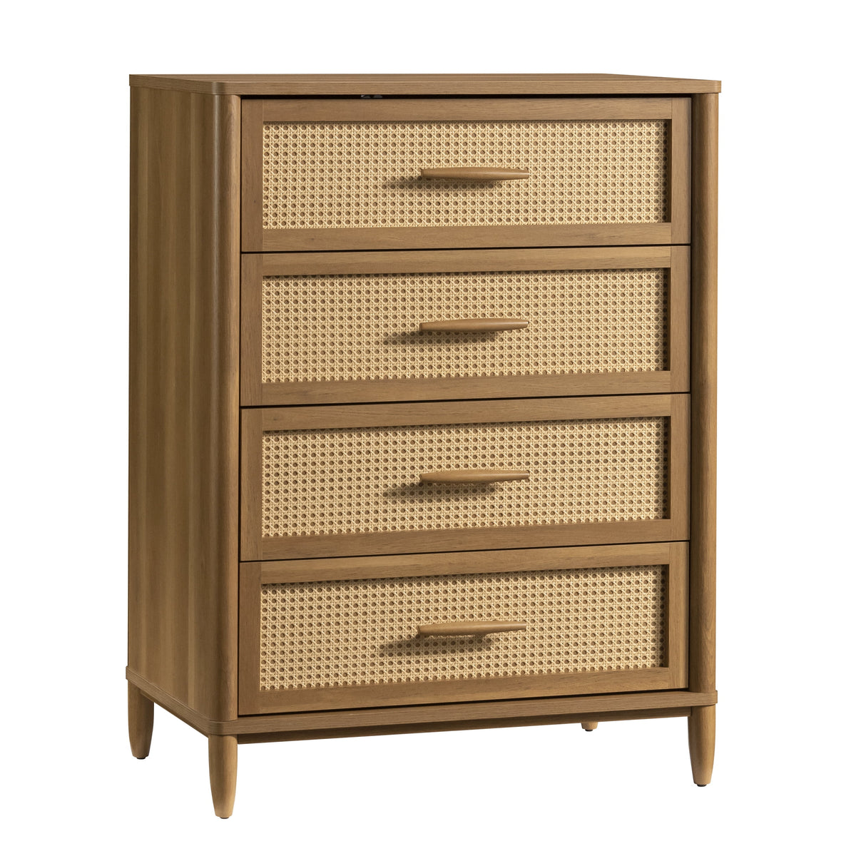 AVERO™ Springwood 4-Drawer Dresser with Caning Look, Light Honey - AVERO™