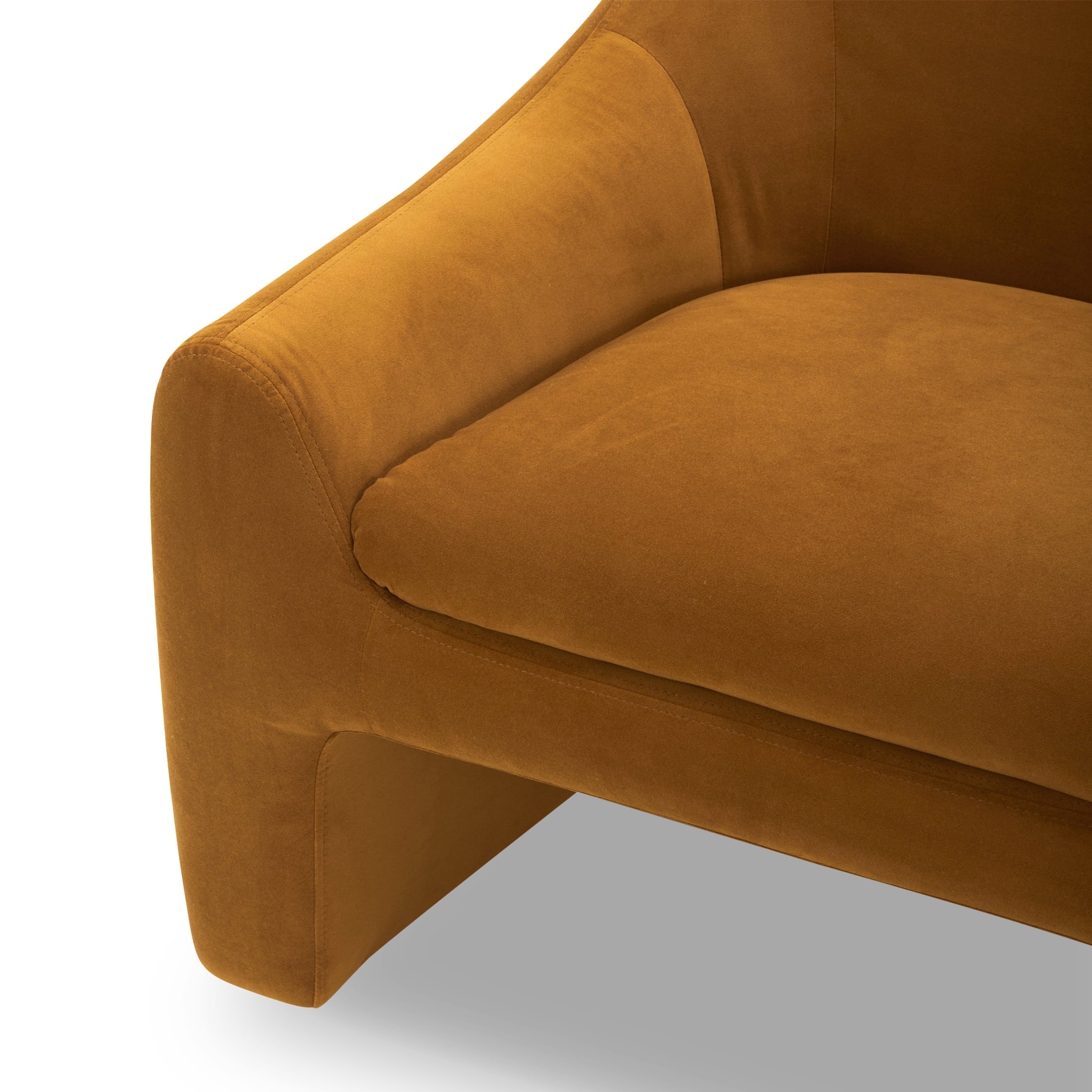 AVERO™ Emerson Curvy Accent Chair, Ochre Velvet - AVERO™