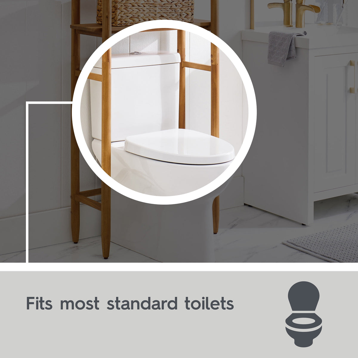 AVERO™ Springwood Acacia Wood over-the-Toilet Space Saver Cabinet, 3 Shelves, Honey - AVERO™