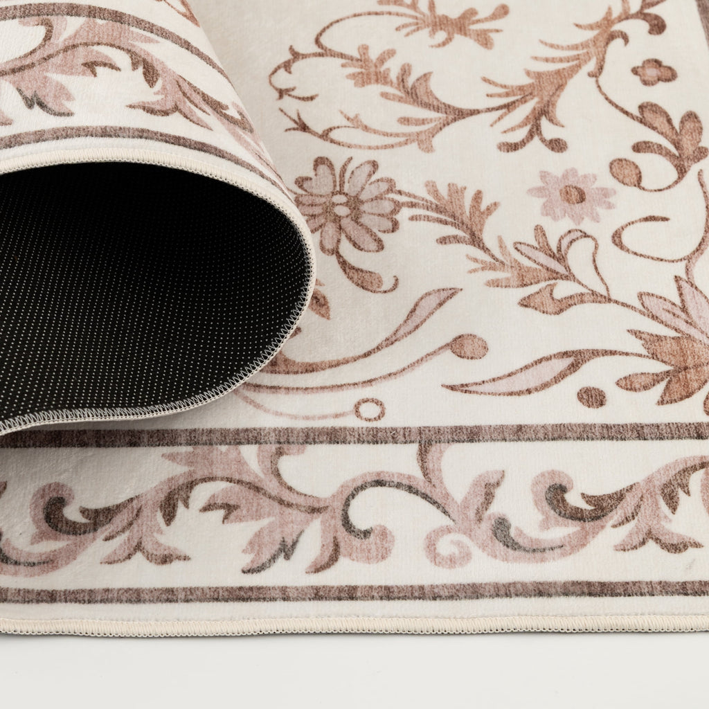 AVERO™ Tan Floral Faux Fur Indoor Area Rug, 4 ft x 5 ft 6 in - AVERO™