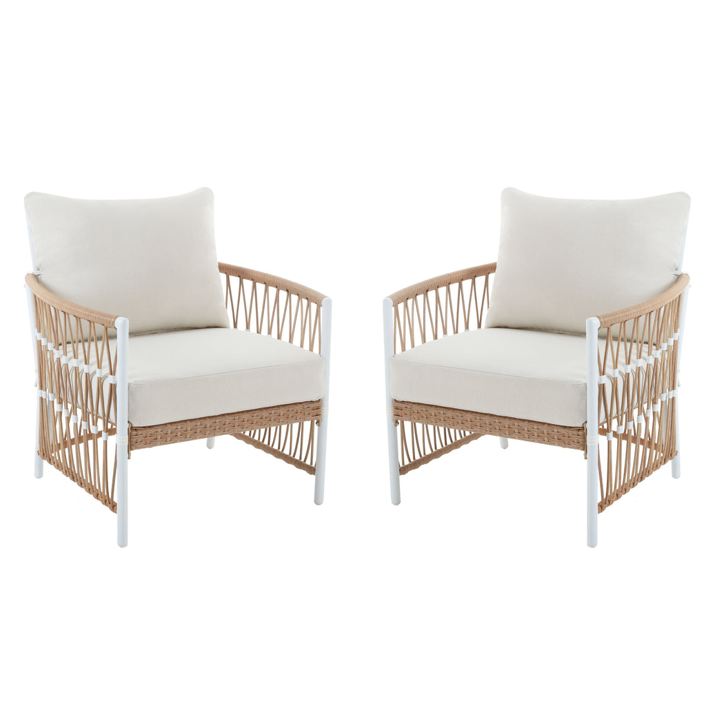 AVERO™ Lilah 2-Pack Outdoor Wicker Lounge Chairs, White - AVERO™