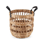 AVERO™ 2-Pack Round Decorative Storage Baskets with Faux Leather Handles, Natural, 14.5 in x 16.5 in - AVERO™
