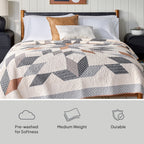 AVERO™ Starburst Patchwork Cotton Quilt, King Bedding - AVERO™