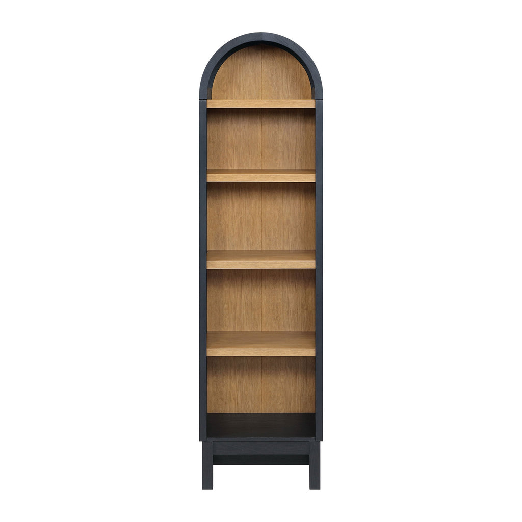 AVERO™ Juliet Narrow Arch Bookcase, Rich Black and Light Honey - AVERO™