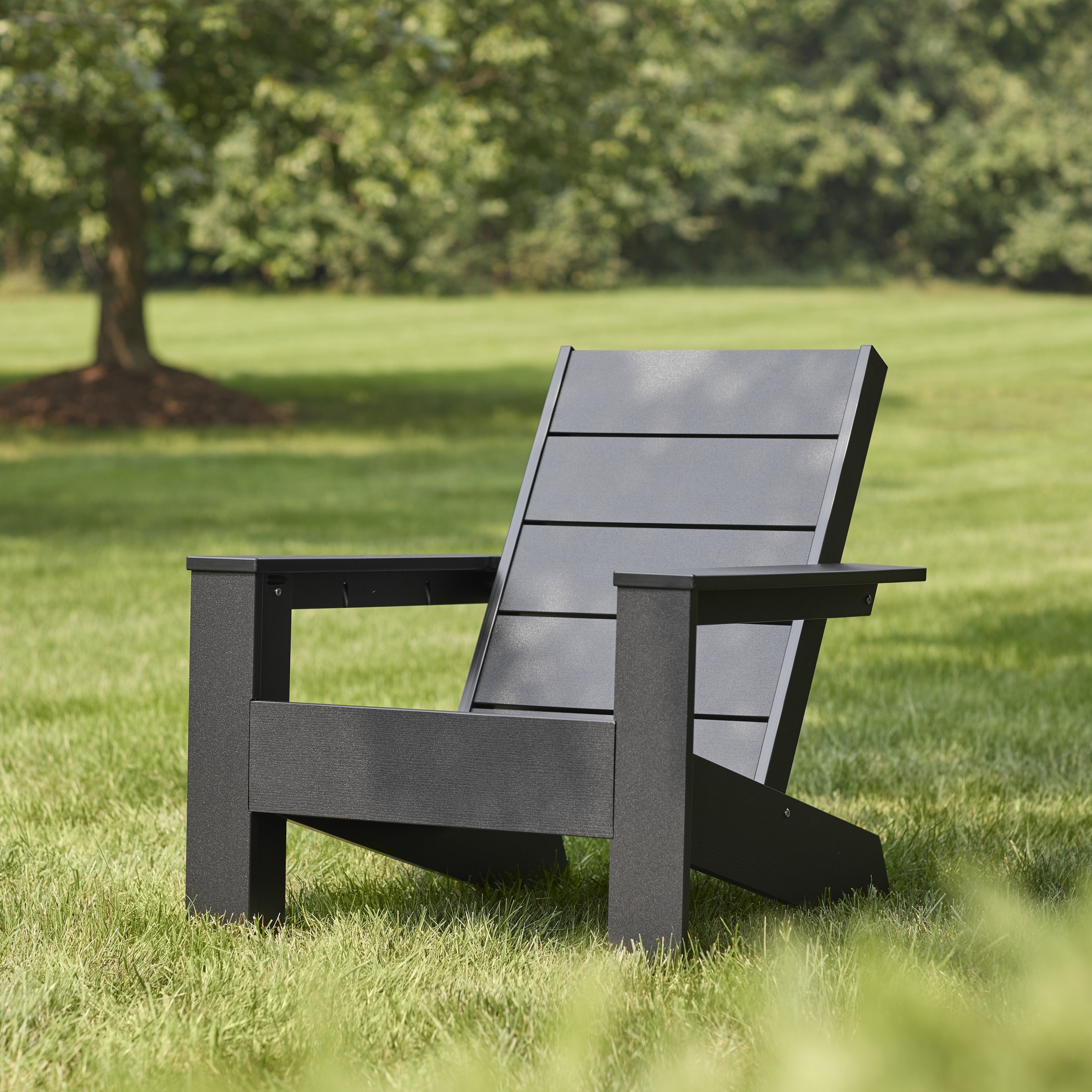 AVERO™ Ezra Outdoor HDPE Adirondack Chair, Black - AVERO™