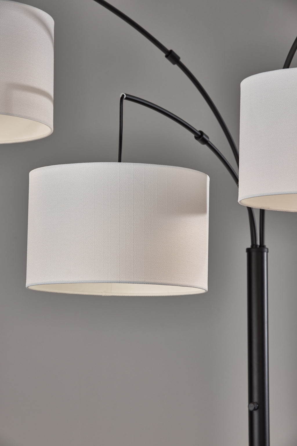AVERO™ 82 in Matte Black 3-Light Arc Floor Lamp with Adjustable Shades - AVERO™