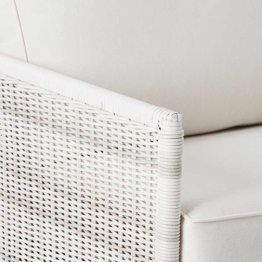 AVERO™ Paige 1 Piece Wicker Outdoor Loveseat with Cushions, White - AVERO™