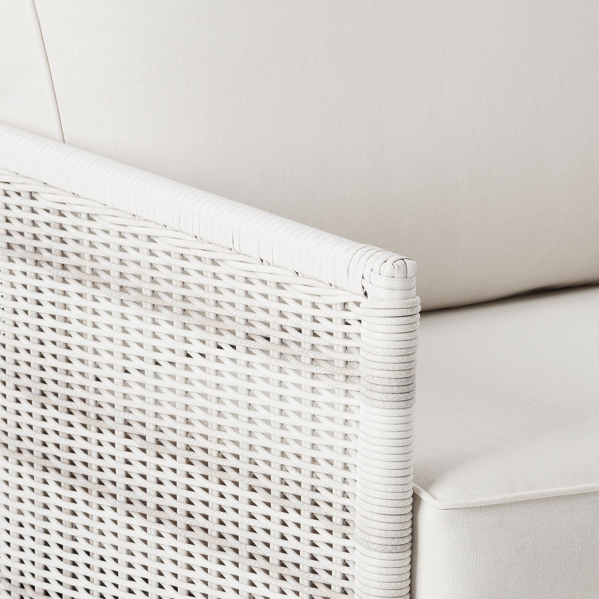 AVERO™ Paige 1 Piece Wicker Outdoor Loveseat with Cushions, White - AVERO™