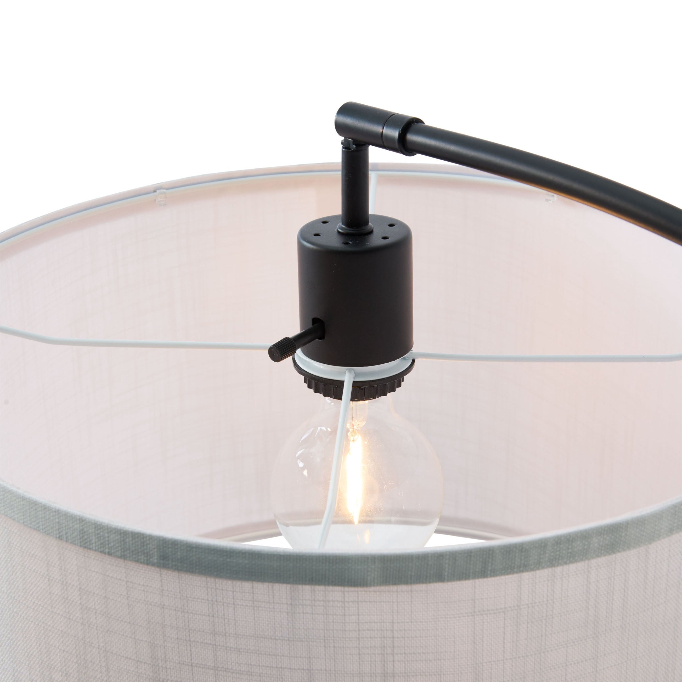 AVERO™ Michelle 71-Inch Metal Arc Floor Lamp with White Fabric Shade and 3-Way Switch - AVERO™