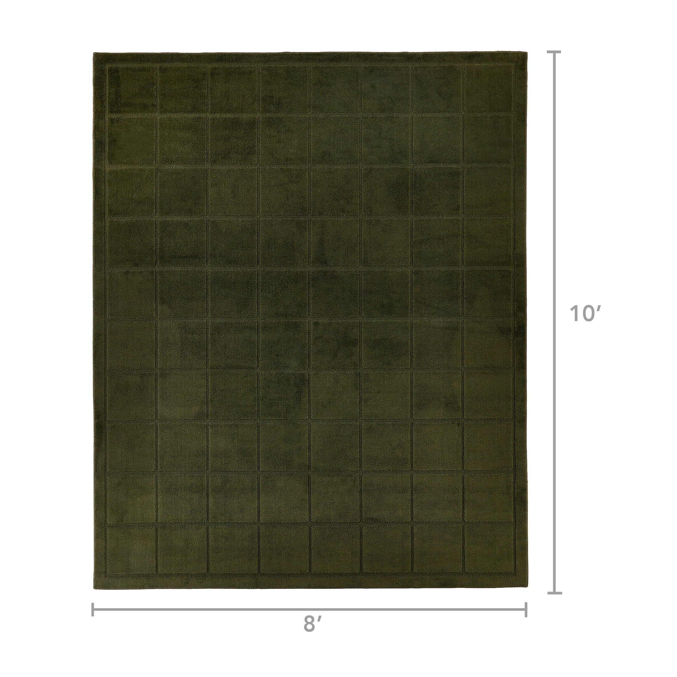 AVERO™ Solid High Low Tufted Grid Dark Green Indoor Area Rug, 8' x 10' - AVERO™