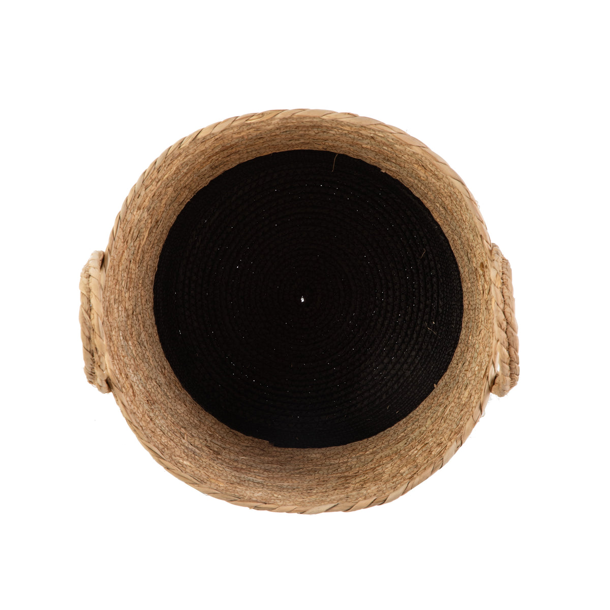AVERO™ Natural and Black Round Rush Baskets, Set of 2 - AVERO™
