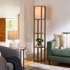 AVERO™ 62.25" Modern Pull Chain Weathered Floor Lamp with Natural Square Shade - AVERO™