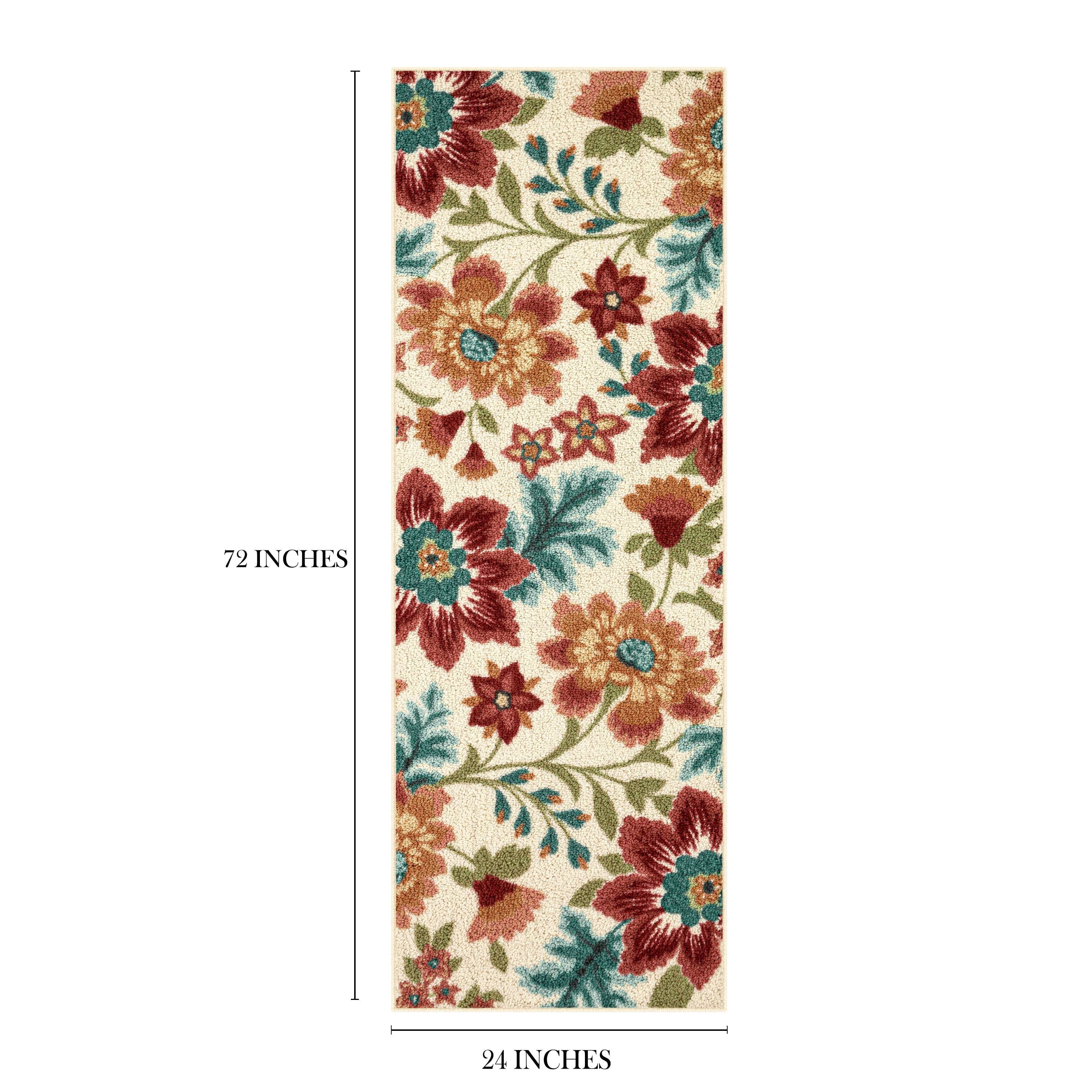 AVERO™ (2 pack) Farmhouse Oversized Floral Cream Multicolor Indoor Hallway Runner Rug, 2'x6' - AVERO™