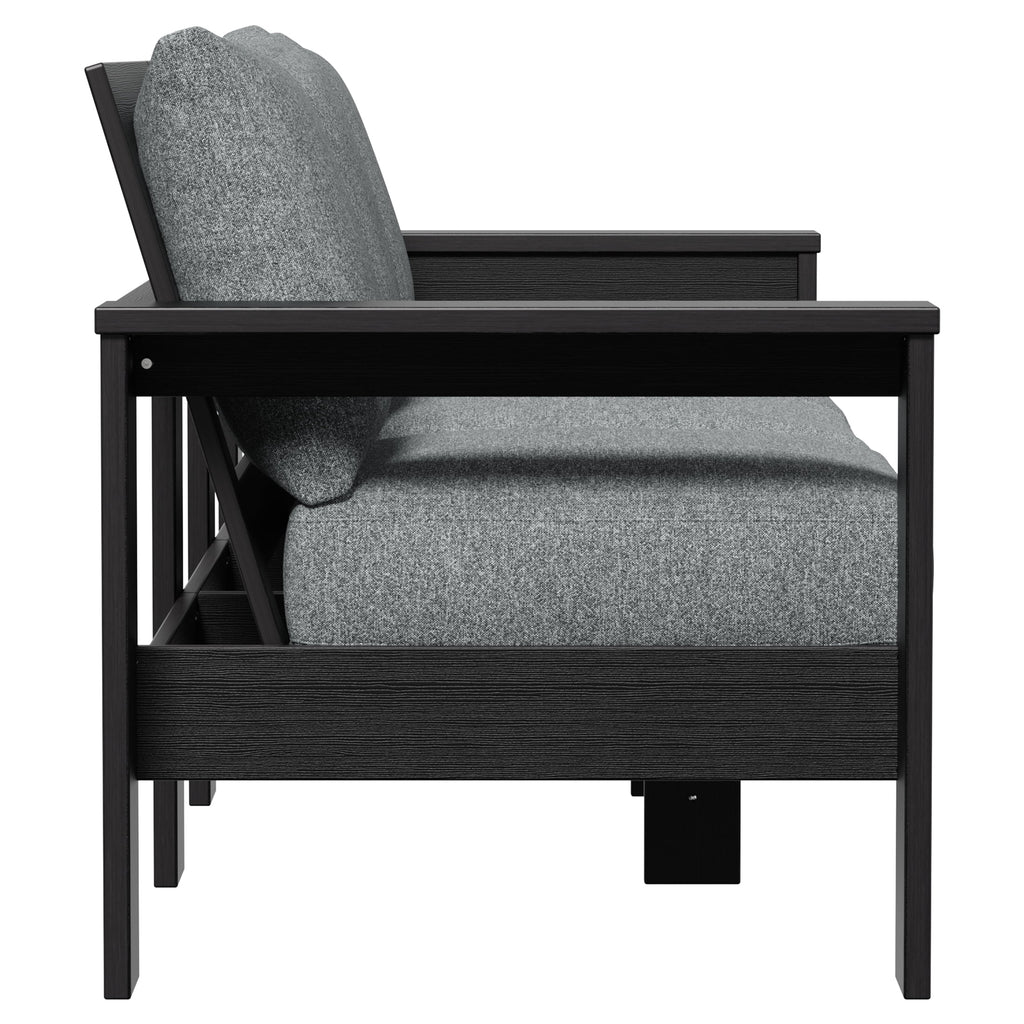 AVERO™ Ezra Outdoor Sofa, Black Frame with Gray Cushions - AVERO™