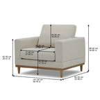 AVERO™ Springwood Wood Frame Accent Chair, Cream Linen - AVERO™