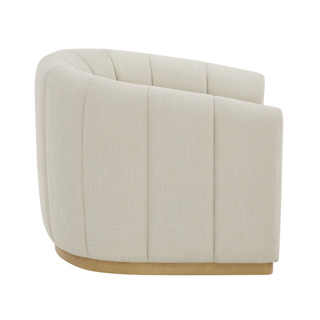 AVERO™ Lillian Accent Swivel Chair, Cream Linen - AVERO™