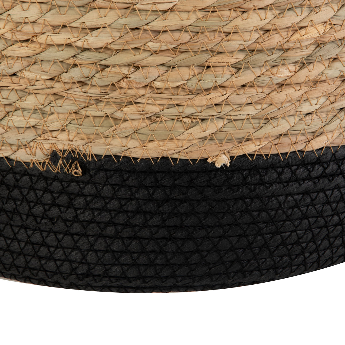 AVERO™ Natural and Black Round Rush Baskets, Set of 2 - AVERO™