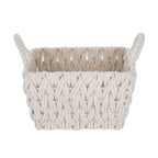 AVERO™ (2 pack) Medium White Woven Rope Decorative Storage Basket with Handles, 14.3 in x 11 in x 9 in - AVERO™