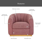 AVERO™ Lillian Accent Swivel Chair, Rose Boucle - AVERO™