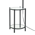 AVERO™ Glass End Table Floor Lamp with White Shade, Matte Black, 17"L x 17"W x 54"H - AVERO™