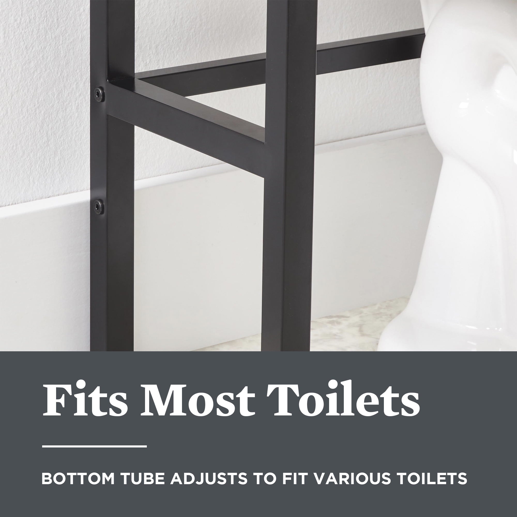 AVERO™ Jace 3-Shelf Over-the-Toilet Storage Shelf, Black Frame with Oak Shelves - AVERO™