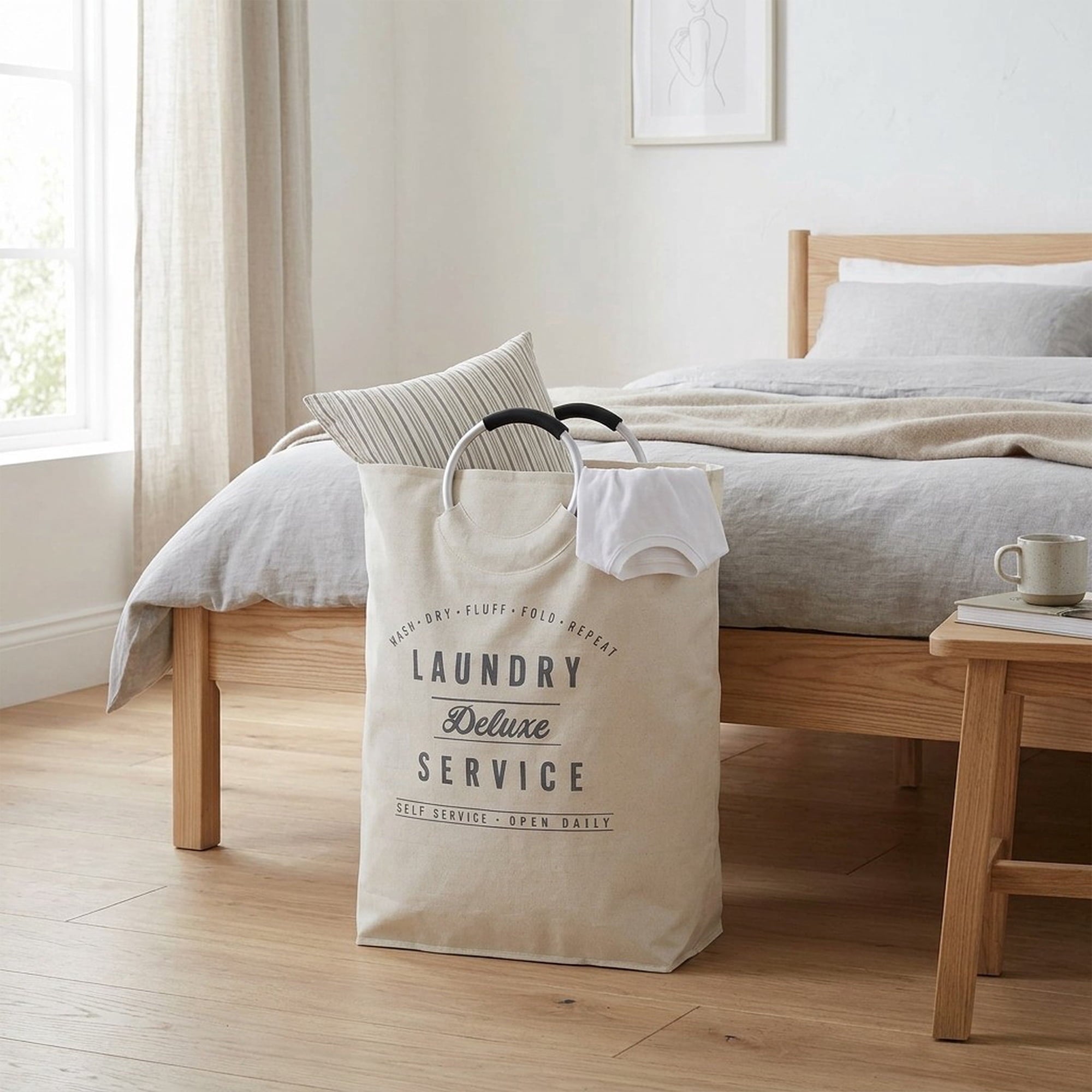 AVERO™ (2 Pack) Better Homes Gardens Deluxe Laundry Service Canvas Tote with Aluminum Handles - AVERO™