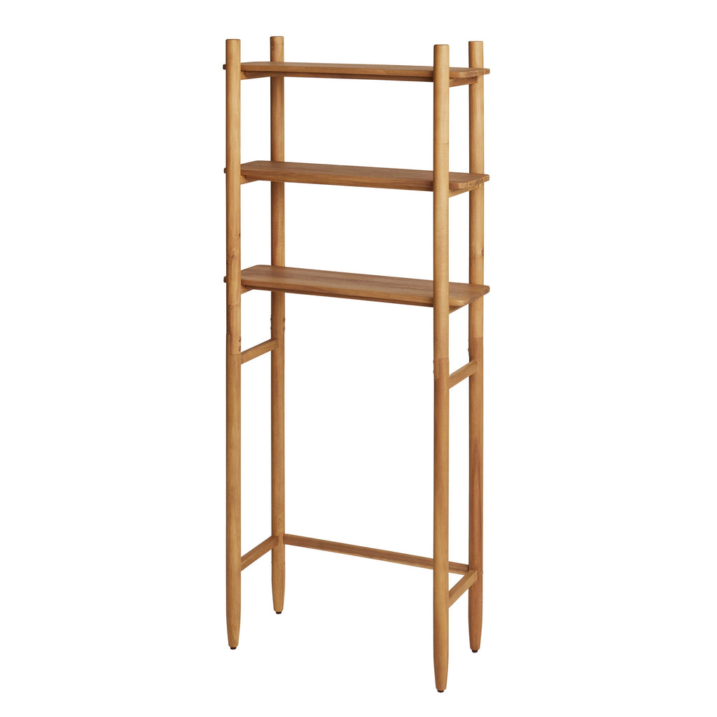 AVERO™ Springwood Acacia Wood over-the-Toilet Space Saver Cabinet, 3 Shelves, Honey - AVERO™