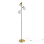 AVERO™ 3-Globe Freestanding Floor Lamp, 65 in, Frosted Glass Shades, Foot Switch - AVERO™