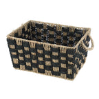 AVERO™ Large Rectangle Checkered Seagrass Storage Basket with Handles, 2 Pack - AVERO™