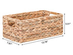 AVERO™ (2 pack) 3-Piece Natural Woven Water Hyacinth Decorative Storage Basket Set, Large Basket 16.14 in x 6.69 in x 5.9 in - AVERO™