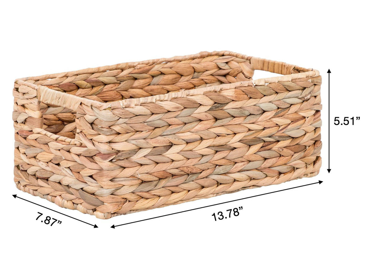 AVERO™ (2 pack) 3-Piece Natural Woven Water Hyacinth Decorative Storage Basket Set, Large Basket 16.14 in x 6.69 in x 5.9 in - AVERO™