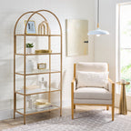 AVERO™ Nola Arch Bookcase, Gold Finish - AVERO™