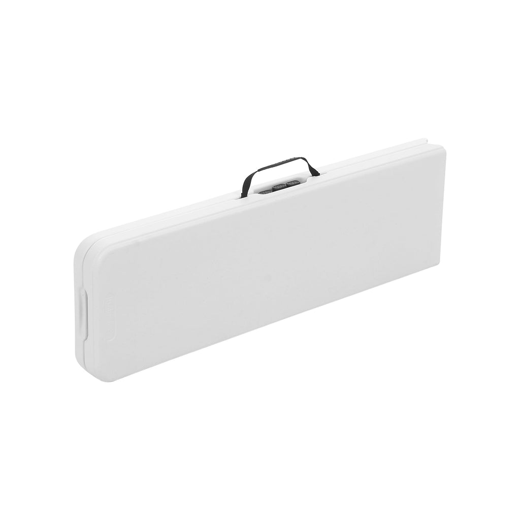 AVERO™ 6' Centerfold Bench, Steel Frame, Indoor Outdoor, Includes Carry Handle, White - AVERO™